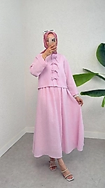 Pamuklu Keten Etekli Takım