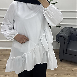Katlı fırfır Tunik
