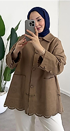 CAMEL PAMUKLU GABARDİN CEKET