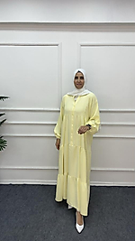 Linda kumaş  Sarı Elbise