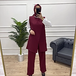 Yelek & Pantolon Double krep Takım