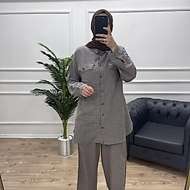 Müslin Kumaş Pantolonlu Takım