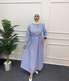 Çizgili Fırfırlı Şirin Elbise