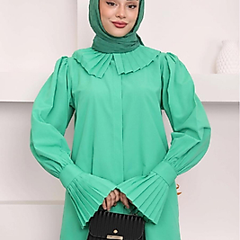 Yaka-Kol Pileli Terikoton Gömlek